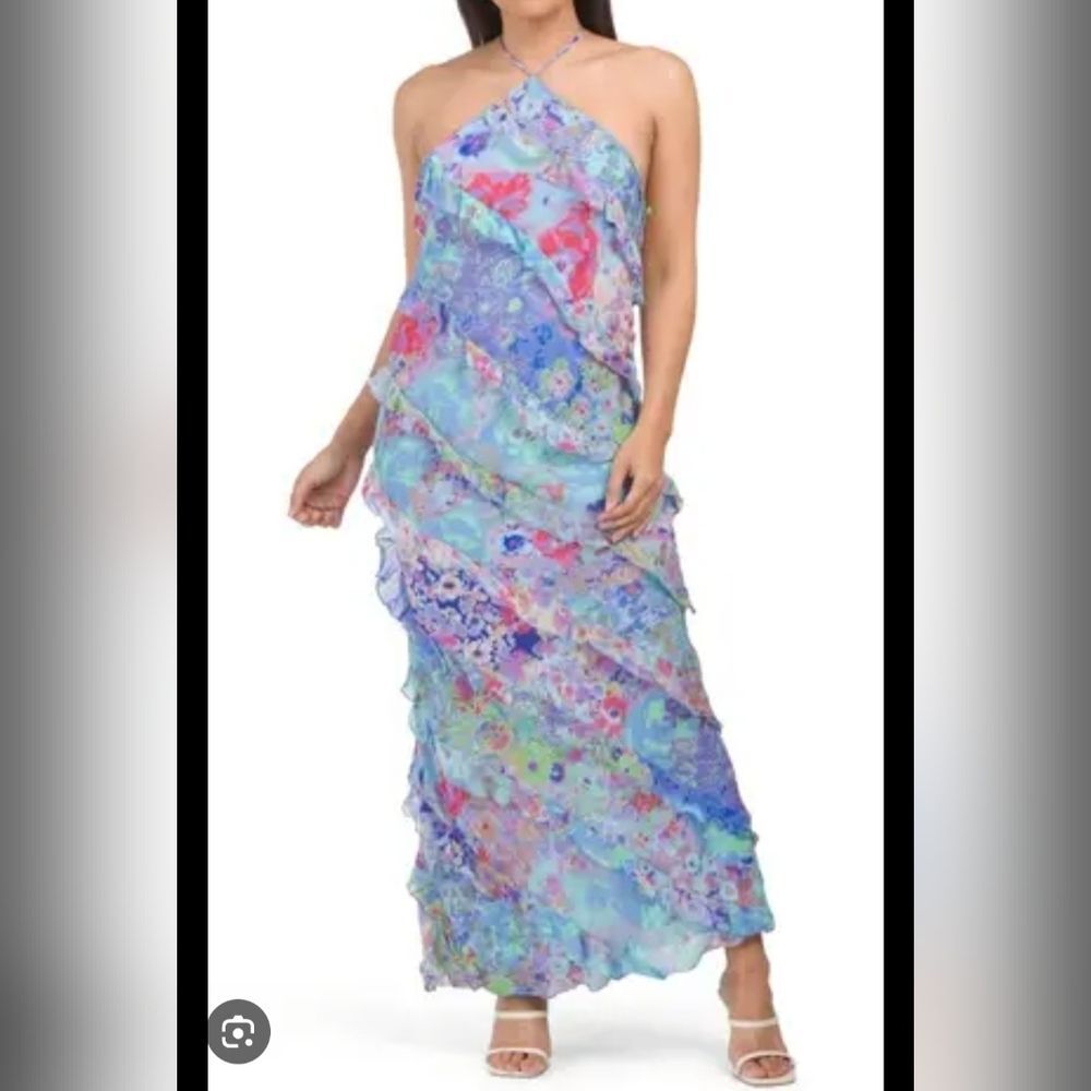 Blue Floral Maxi Dress